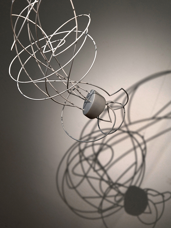 Der Flug - Luftobjekt, Stahl und Draht, lackiert, Länge 100 cm, 2023